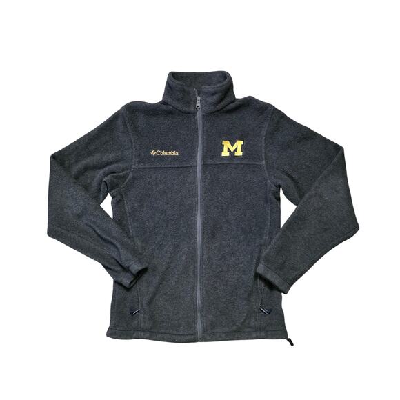 Columbia Michigan Wolverines Fleece Jacket Men’s S Gray Full Zip - Picture 1 of 8